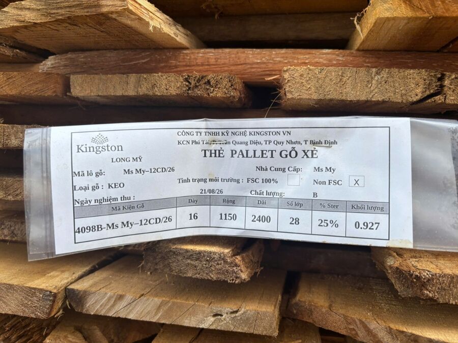 Thẻ Pallet Gỗ Xẻ Ghim Đầu Kiện (Mã 4098B)